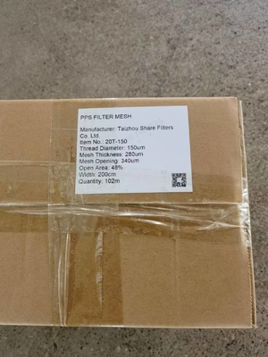 Resin Mesh PPS Mesh 50 Wire Diameter 150 um Eye Opening 340 um Open Area 48% Thickness 280um Width 100cm 200cm 300cm
