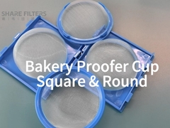 Bakery Proofer Cup dalam PP Lingkaran dan Square Rim dengan Nylon Mesh